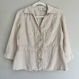 Vintage Covington Linen Shirt Beige